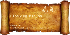 Lisching Mirjam névjegykártya
